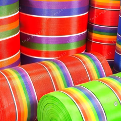 Close-up of a roll of woven fabric