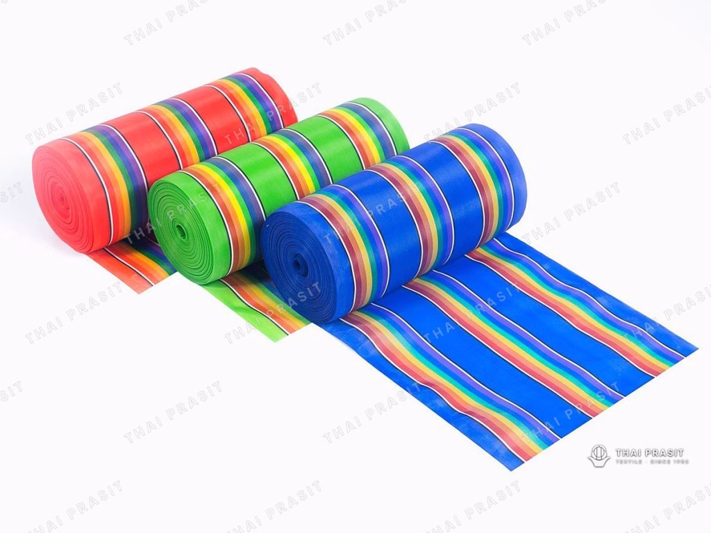 Woven fabric unrolled